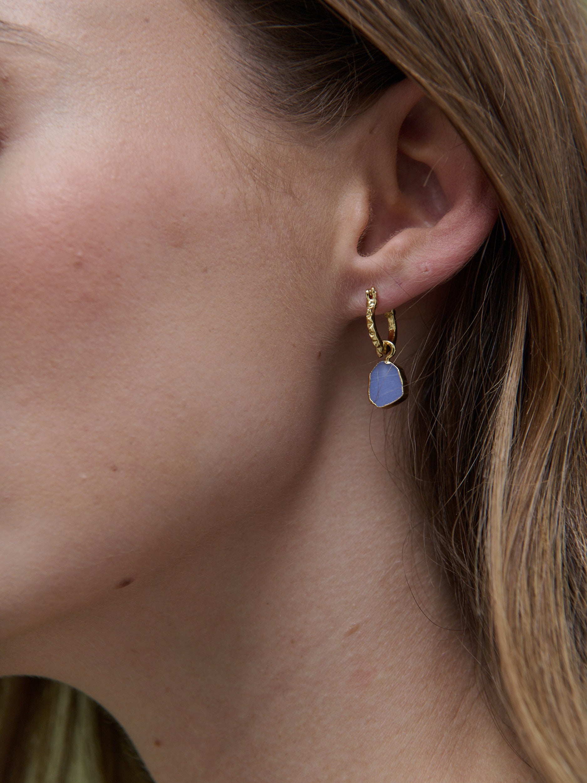 Airin Stone 18K Gold Plated Earrings in Blue