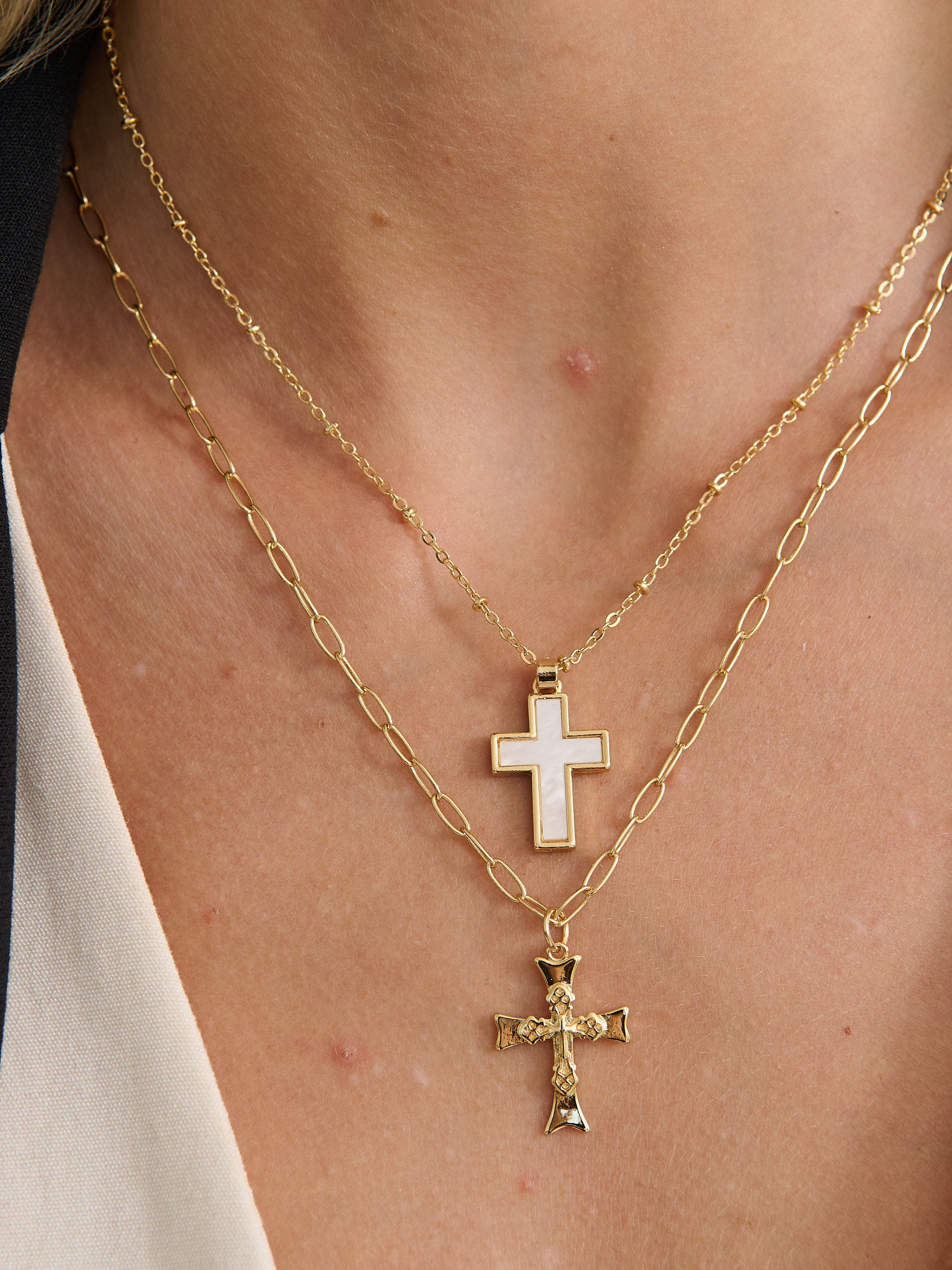 Cross Charm 18K Gold Plated Necklace