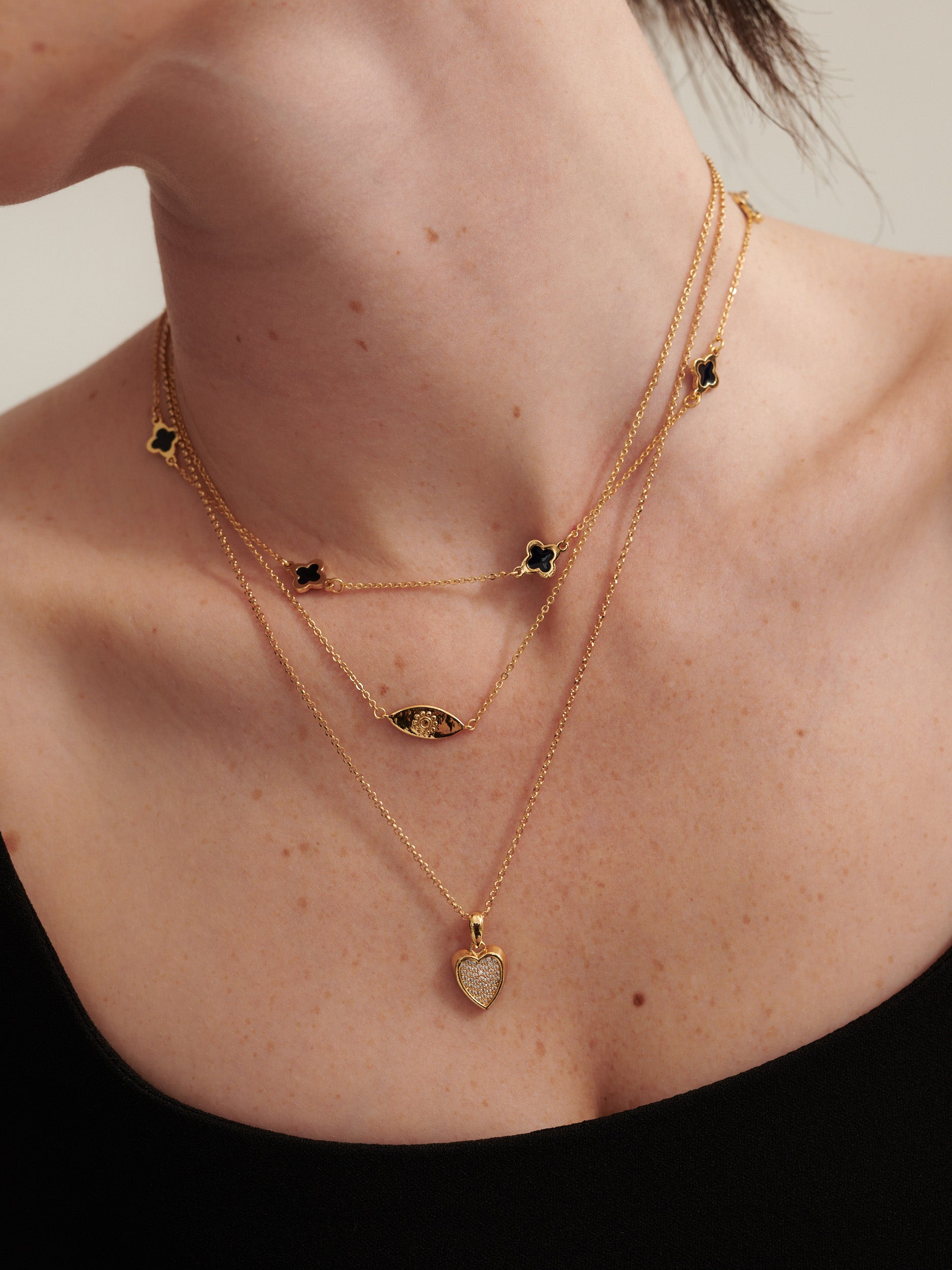 Diamanté Heart 18K Gold Plated Necklace