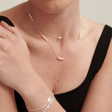 Trio Pearl Silver Plated Necklace