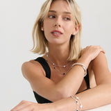 Clover Sterling Silver Plated Bracelet in White