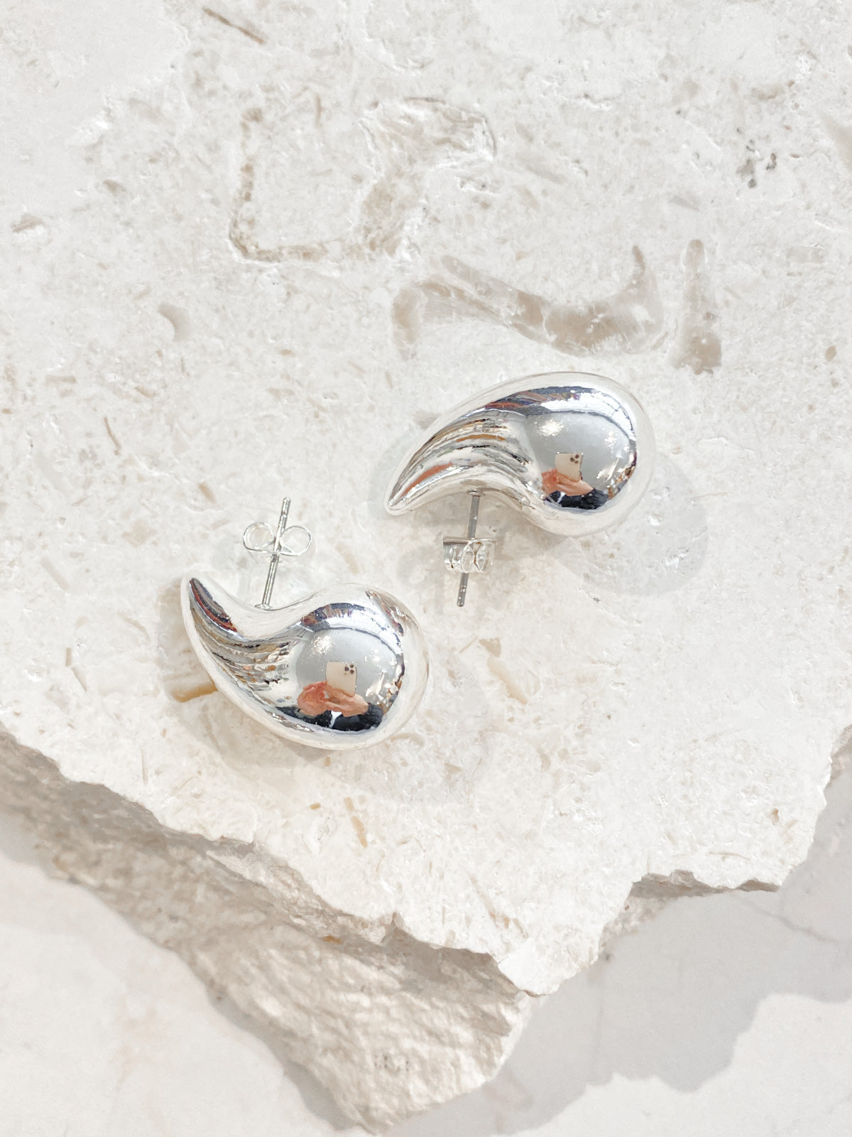 Small Droplet Sterling Silver Plated Earrings