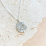 Ocean Coin Charm Silver Plated Necklace