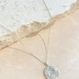 Ocean Coin Charm Silver Plated Necklace