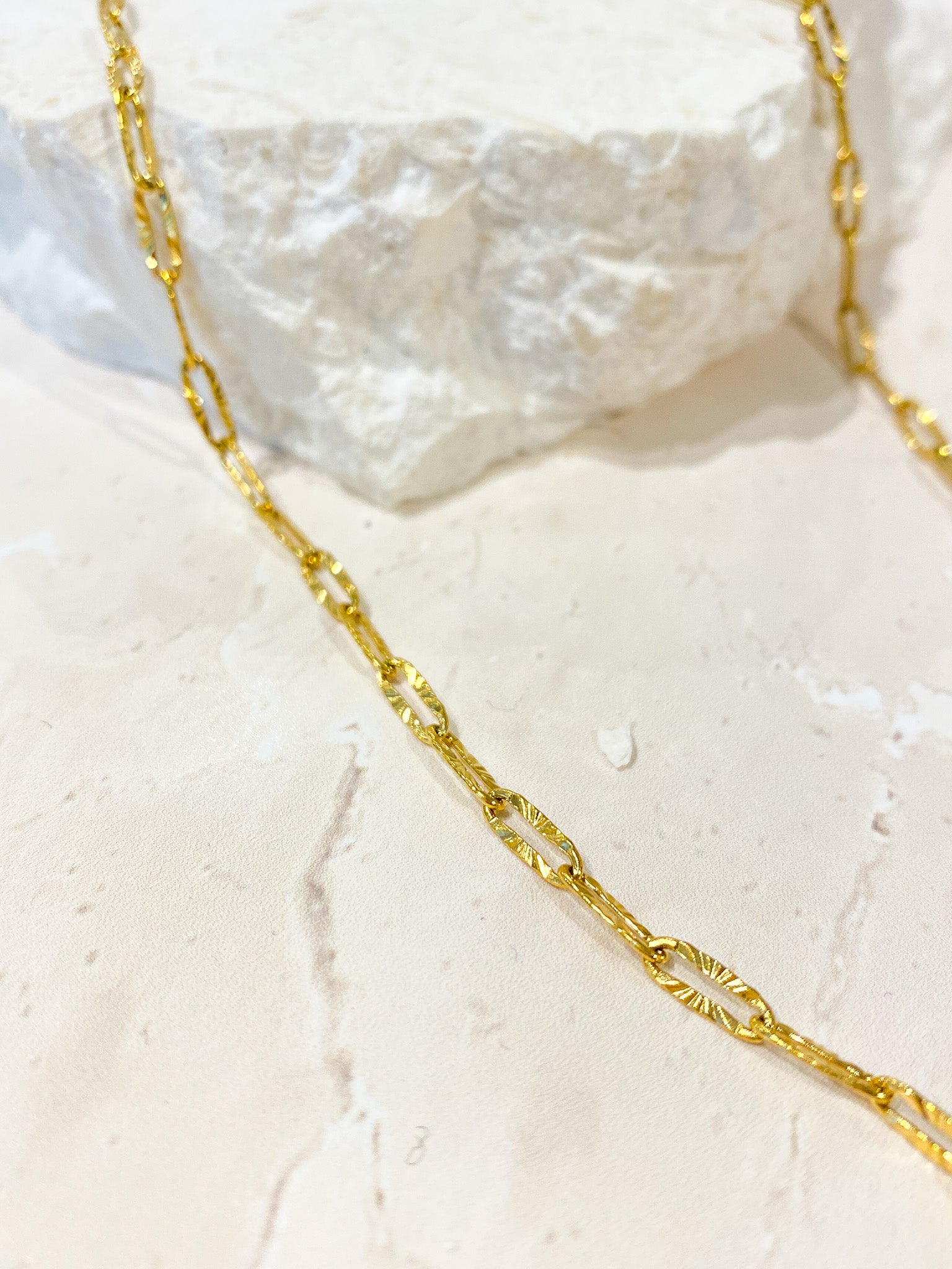 Riveria Textured 18K Gold Plated Necklace