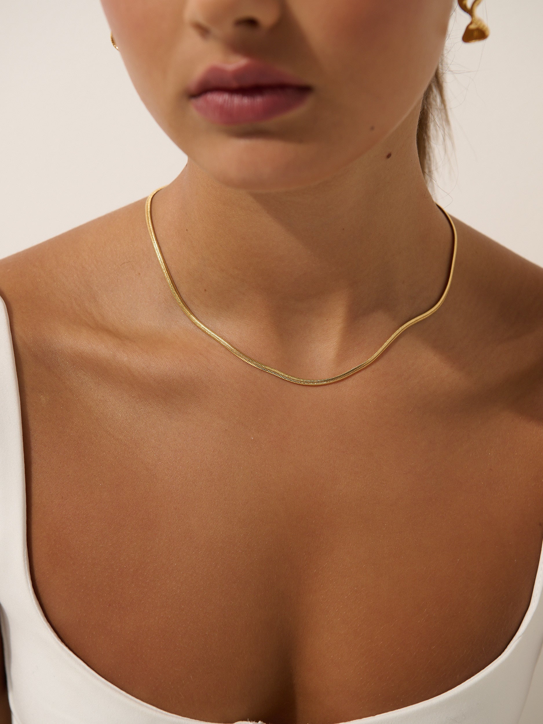 3mm Snake 18K Gold Plated Necklace