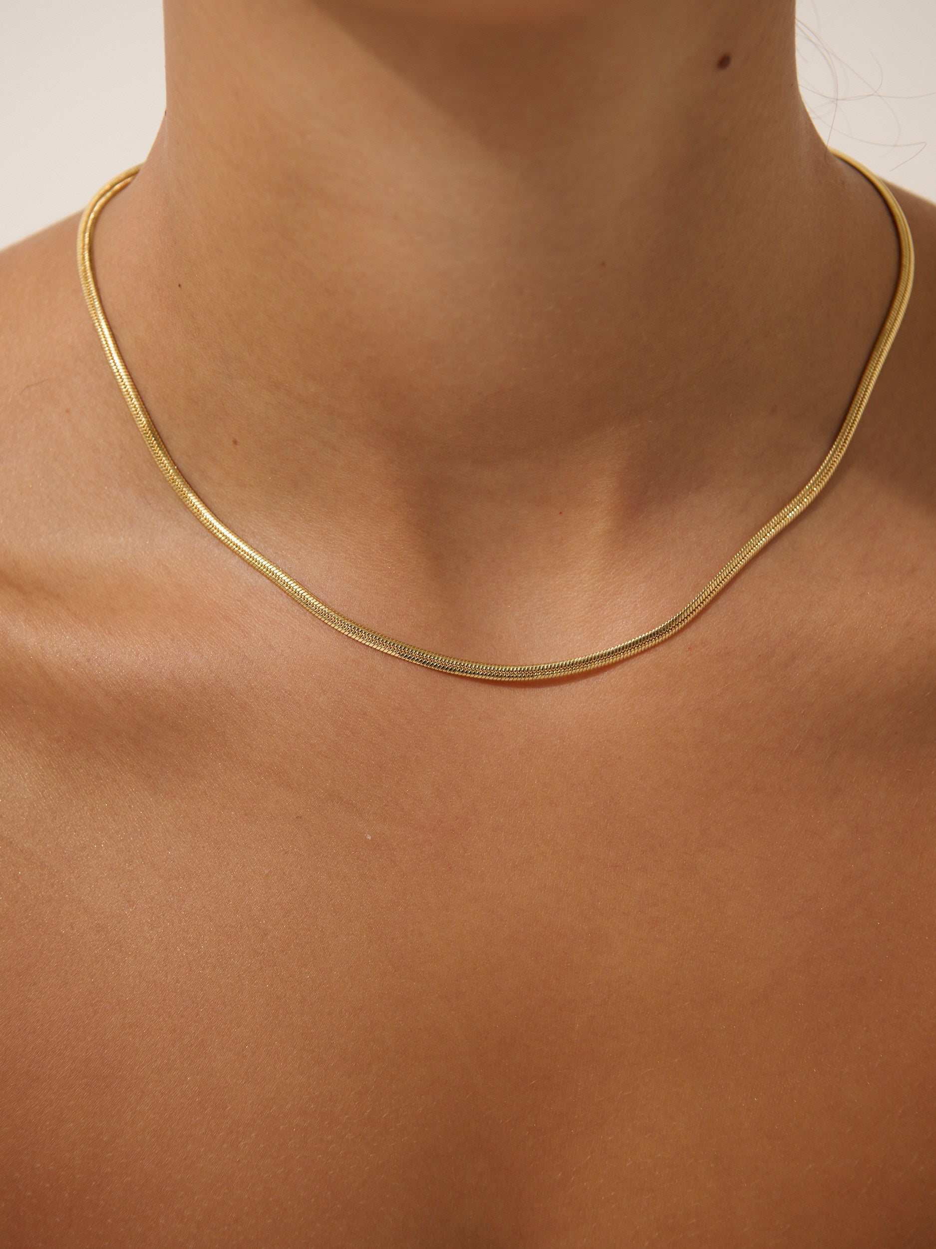 3mm Snake 18K Gold Plated Necklace