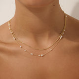 Mini Pearl Layered 18K Gold Plated Necklace