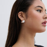 Eddy Flat Hoops Sterling Silver Plated Earrings
