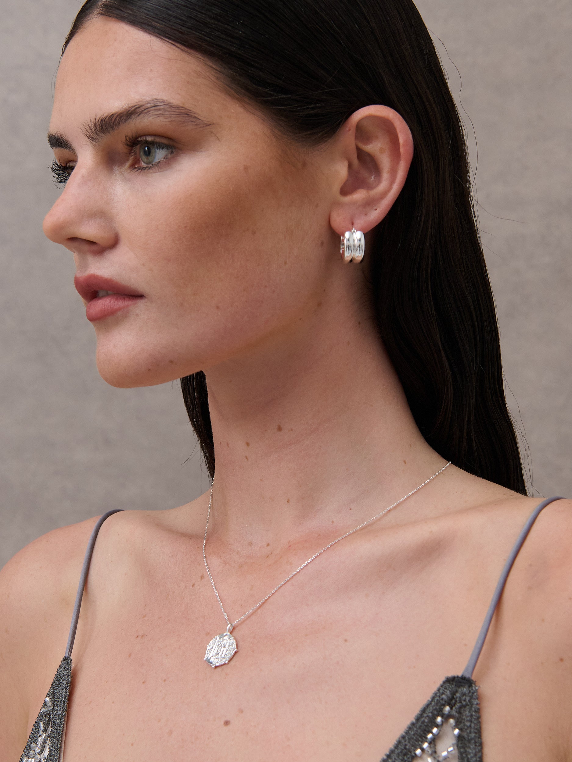 Coin Charm Sterling Silver Plated Necklace