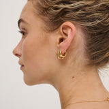 Crush Quilted 18K Gold Plated Earrings in Medium