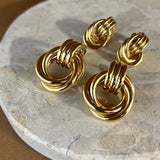 Large Knotted 18K Gold Plated Earrings
