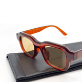 L&S Goutte Angular Sunglasses in Brown