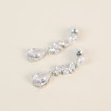 L&S Elena Crystal White Gold Plated Earrings