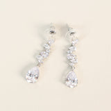 L&S Elena Crystal White Gold Plated Earrings