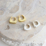 Nora Huggie Sterling Silver Plated Earrings