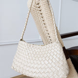 L&S Roselle Woven Shoulder Bag in Ivory