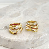 Elodie Oval Crystal 18K Gold Plated Ring (3sizes)