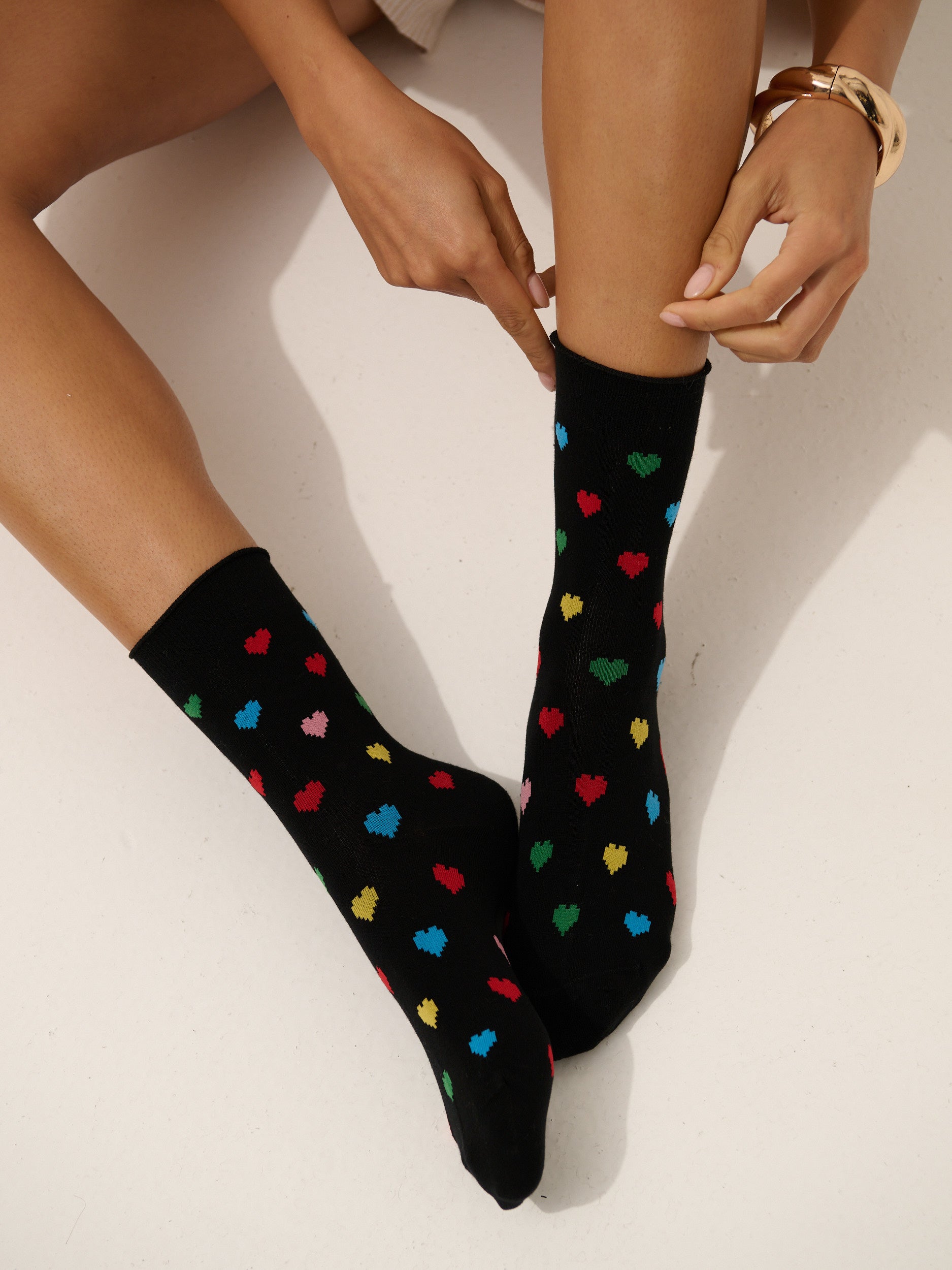 Graphic Love Heart Crew Socks