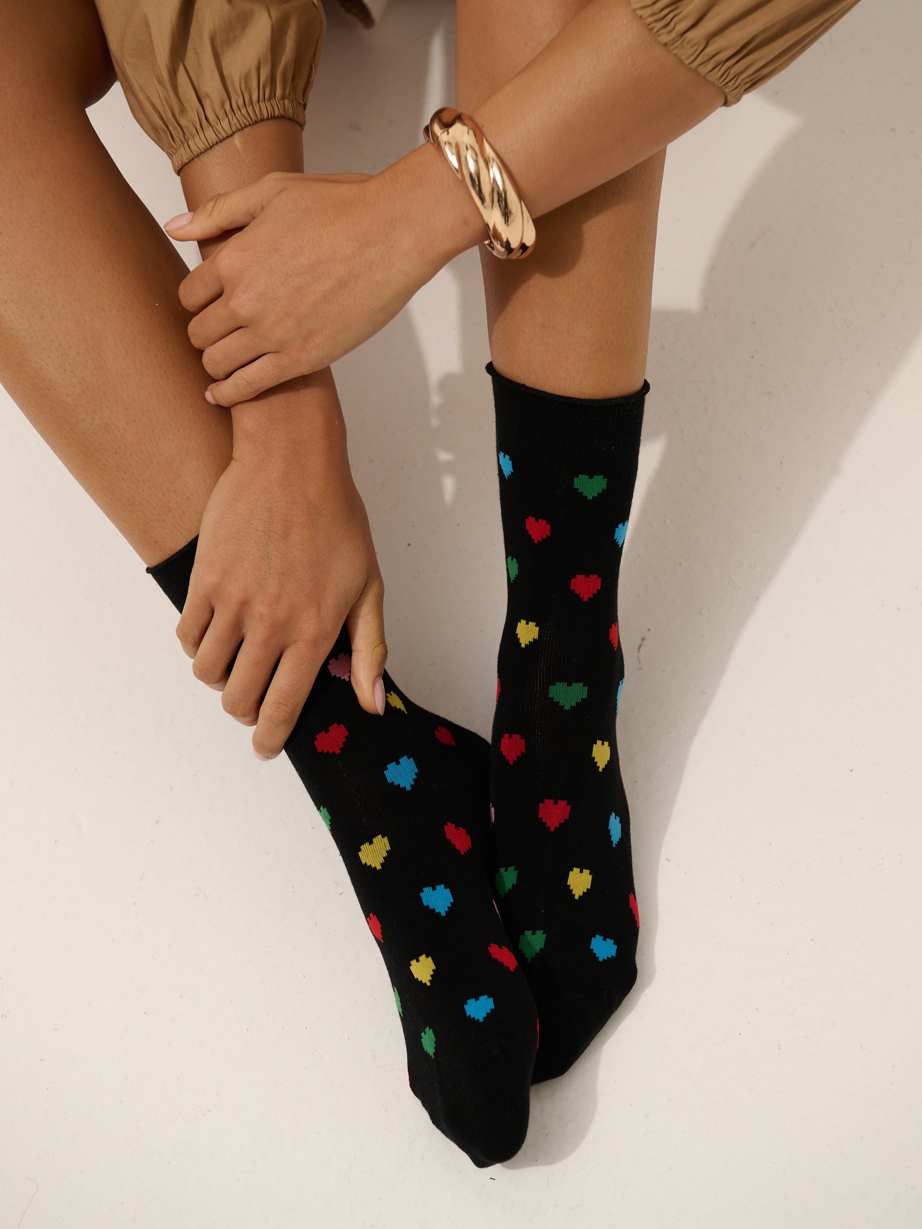 Graphic Love Heart Crew Socks