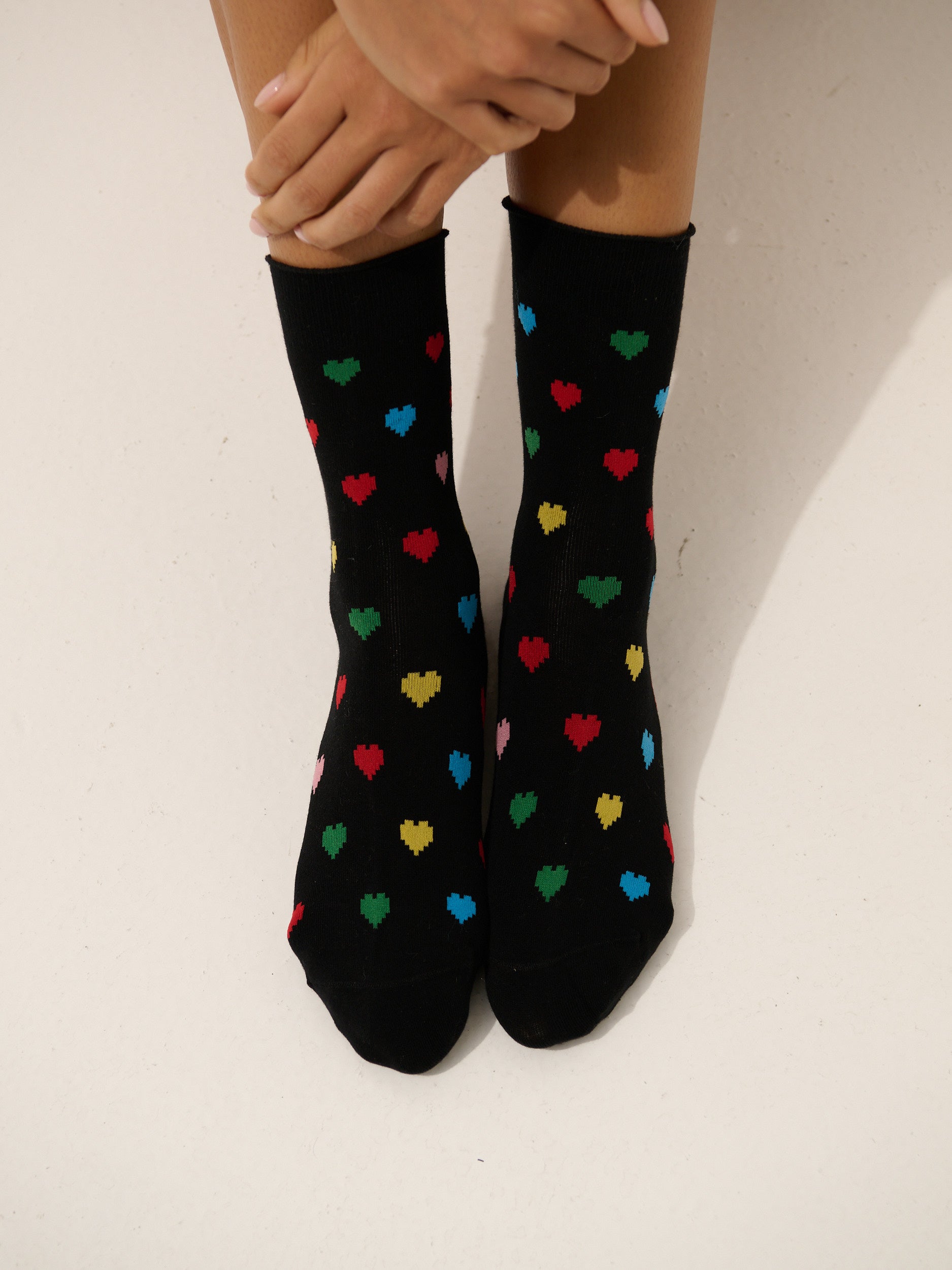 Graphic Love Heart Crew Socks