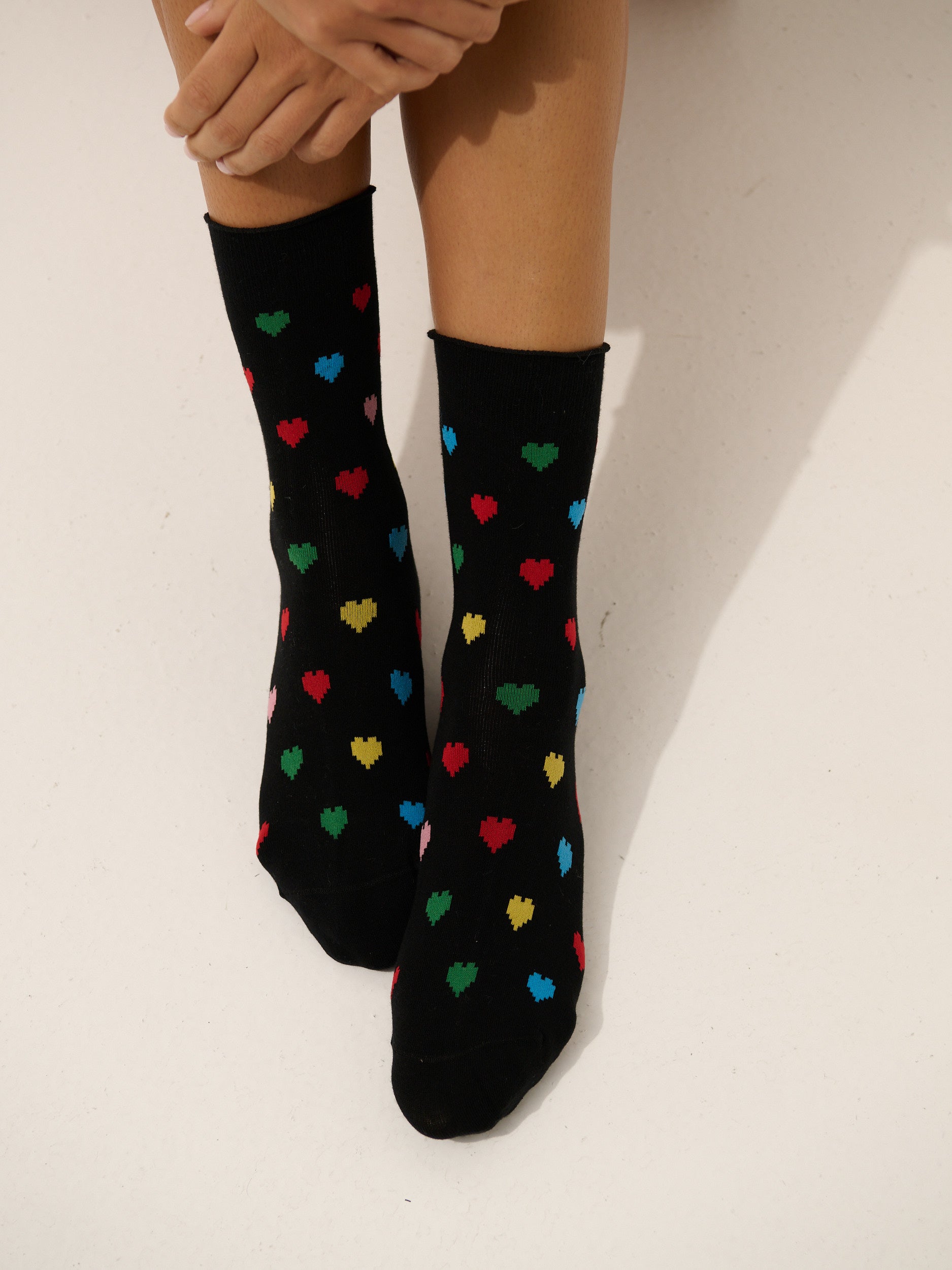 Graphic Love Heart Crew Socks