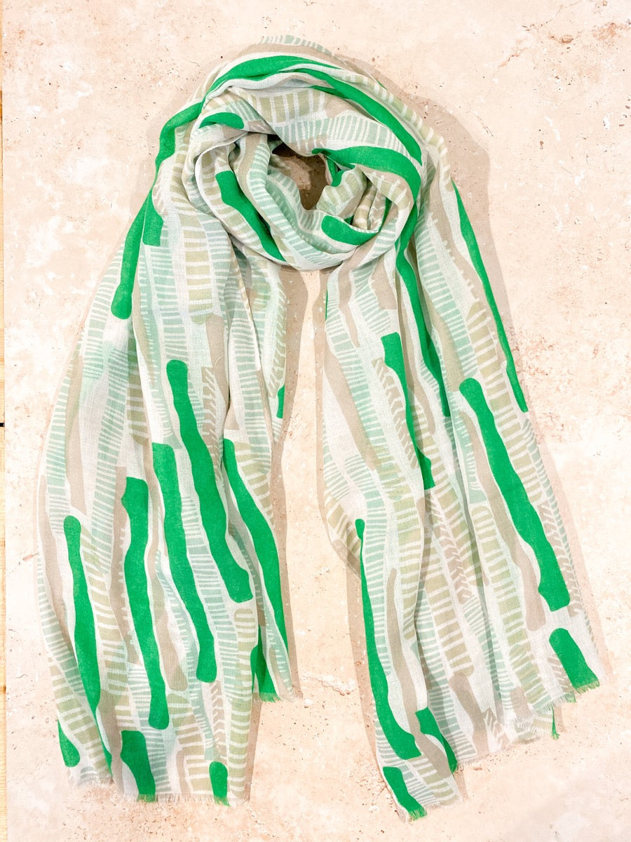 Striped Print Lightweight Scarf