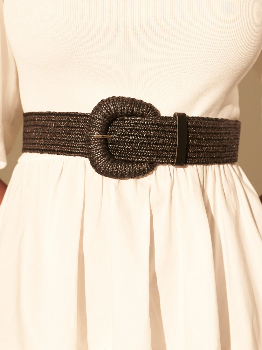 Eudice Point Buckle Straw Belt (2 col)