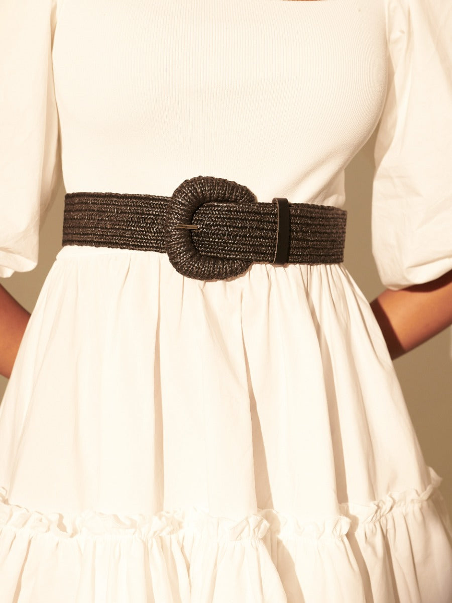 Eudice Point Buckle Straw Belt (2 col)