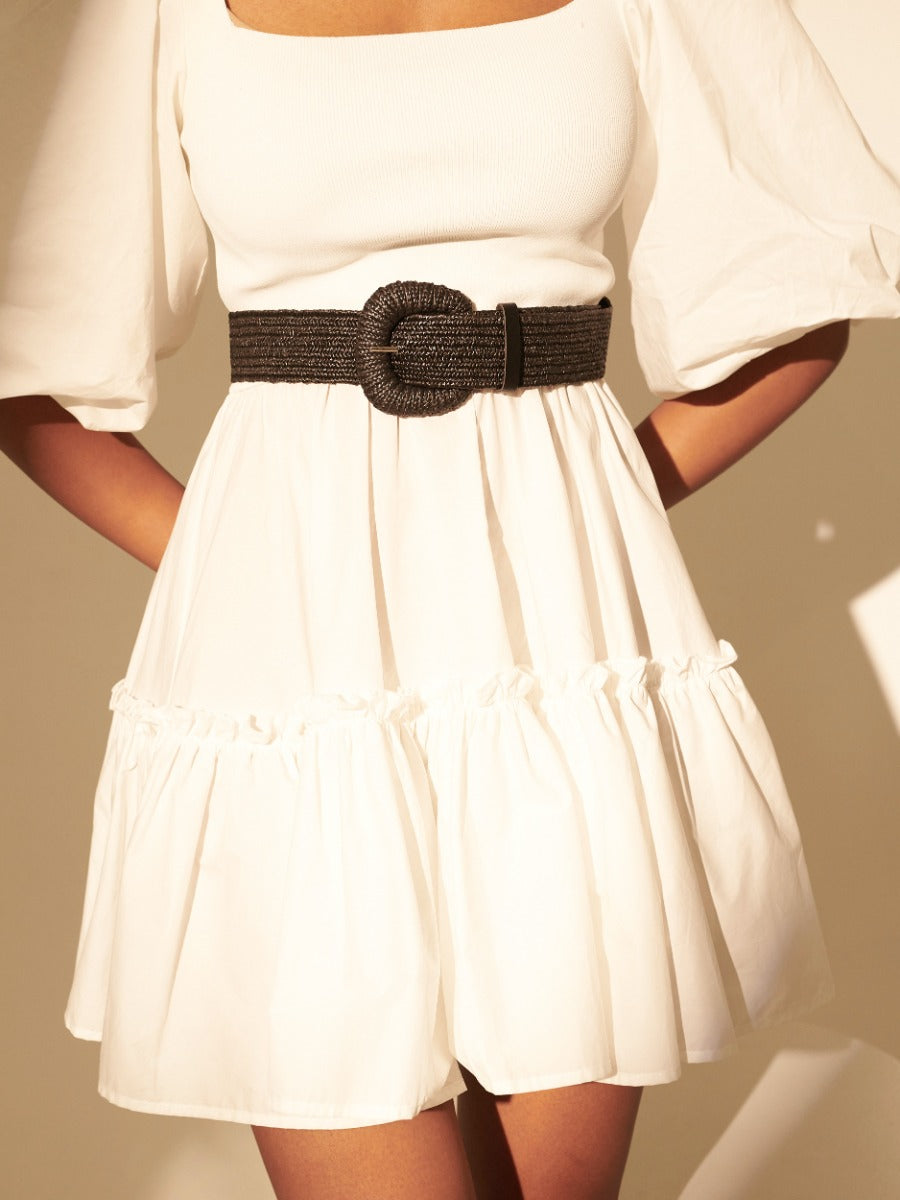 Eudice Point Buckle Straw Belt (2 col)