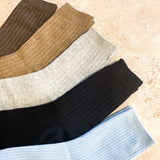 Ruena Basic Ribbed Socks (2col)
