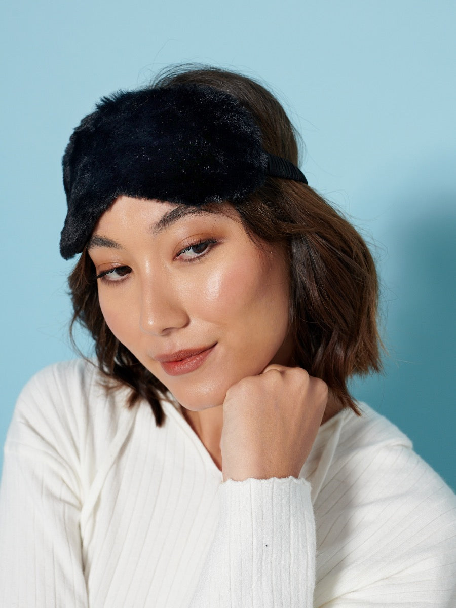 Fluffy Satin Eye Mask (2col)