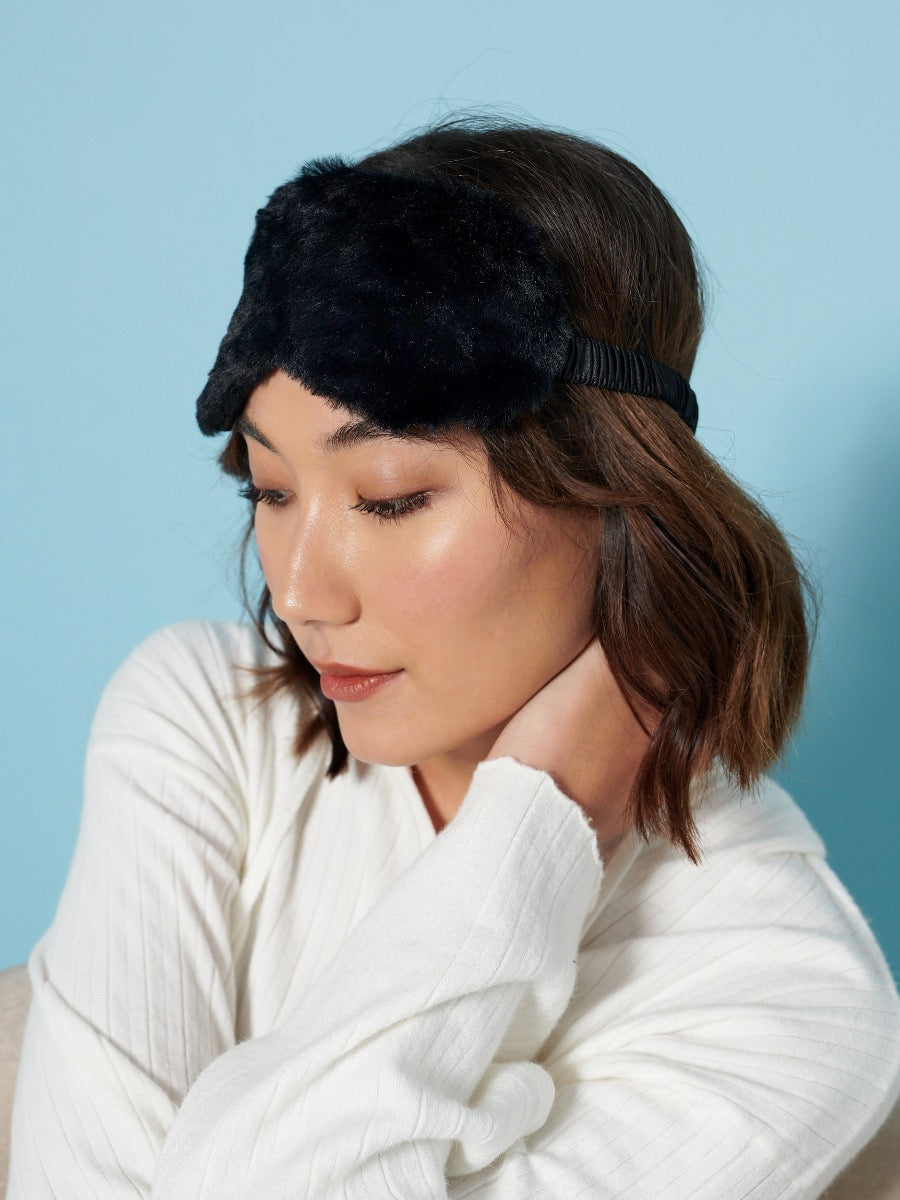 Fluffy Satin Eye Mask (2col)