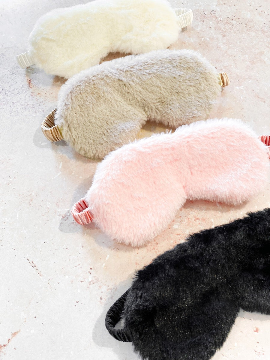Fluffy Satin Eye Mask (2col)