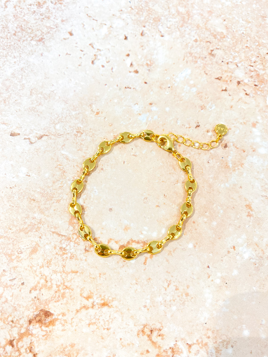 Puff Mariner Chain 18K Gold Plated Bracelet