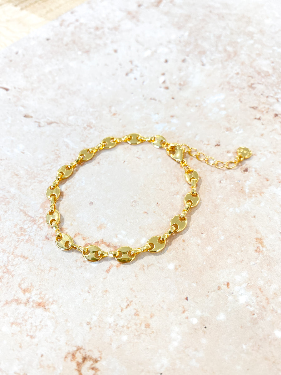 Puff Mariner Chain 18K Gold Plated Bracelet