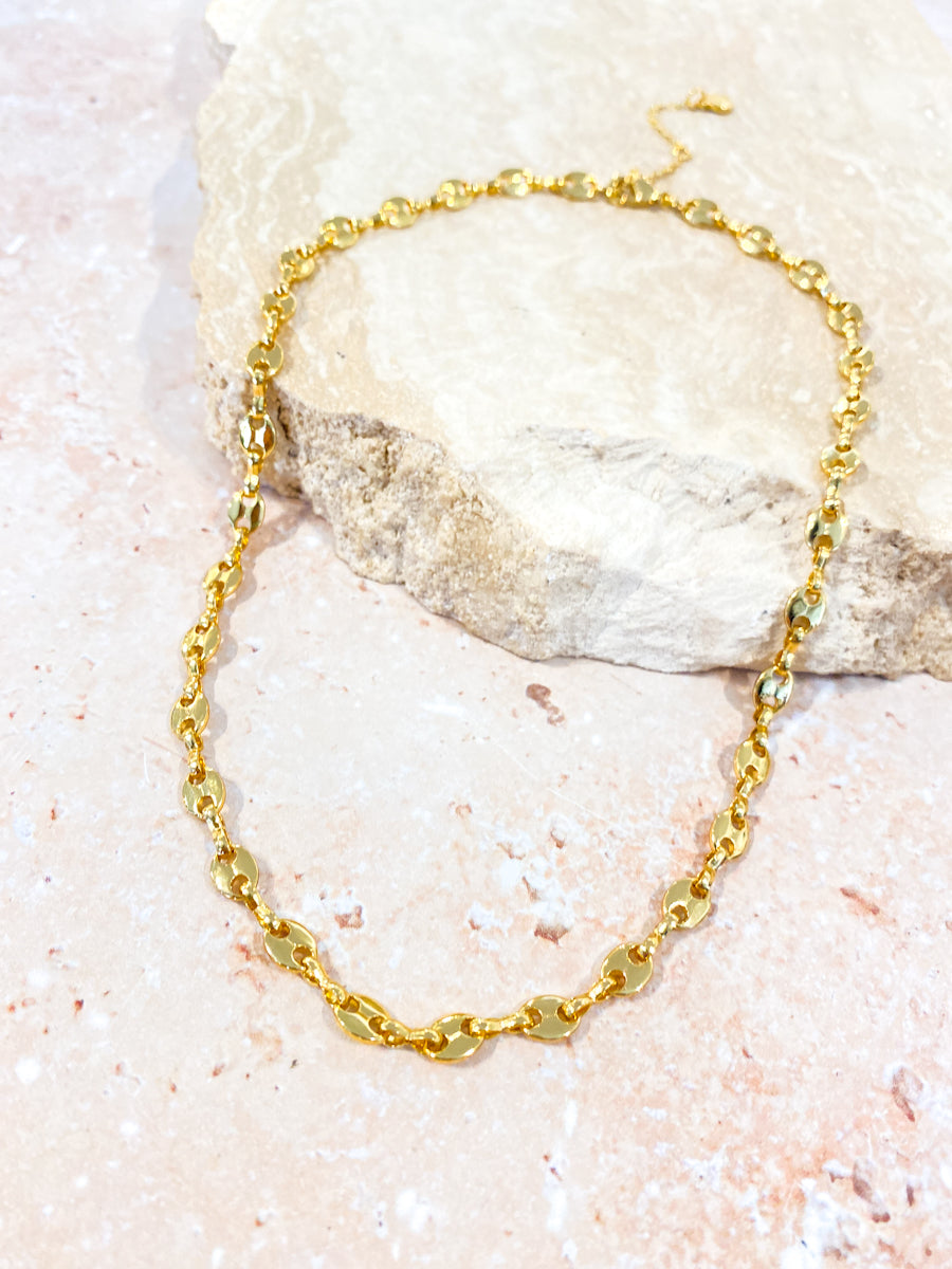 Puff Mariner Chain 18K Gold Plated Necklace