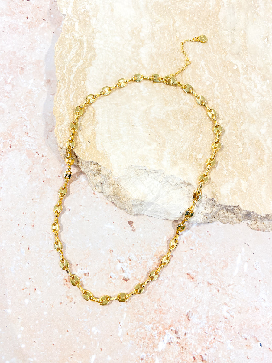 Puff Mariner Chain 18K Gold Plated Necklace