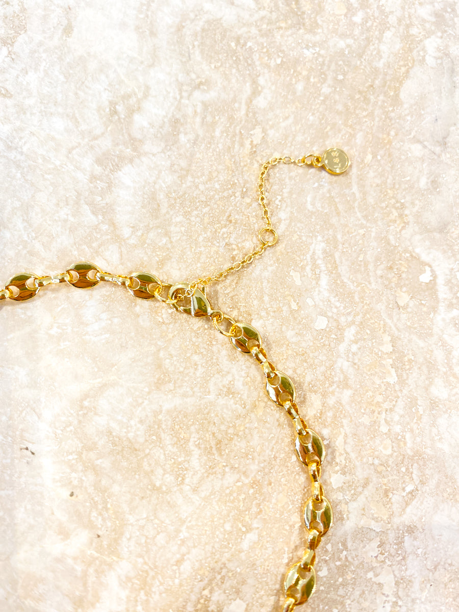 Puff Mariner Chain 18K Gold Plated Necklace