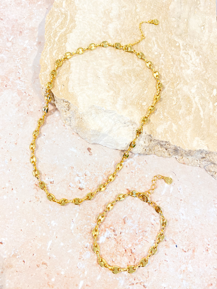 Puff Mariner Chain 18K Gold Plated Necklace