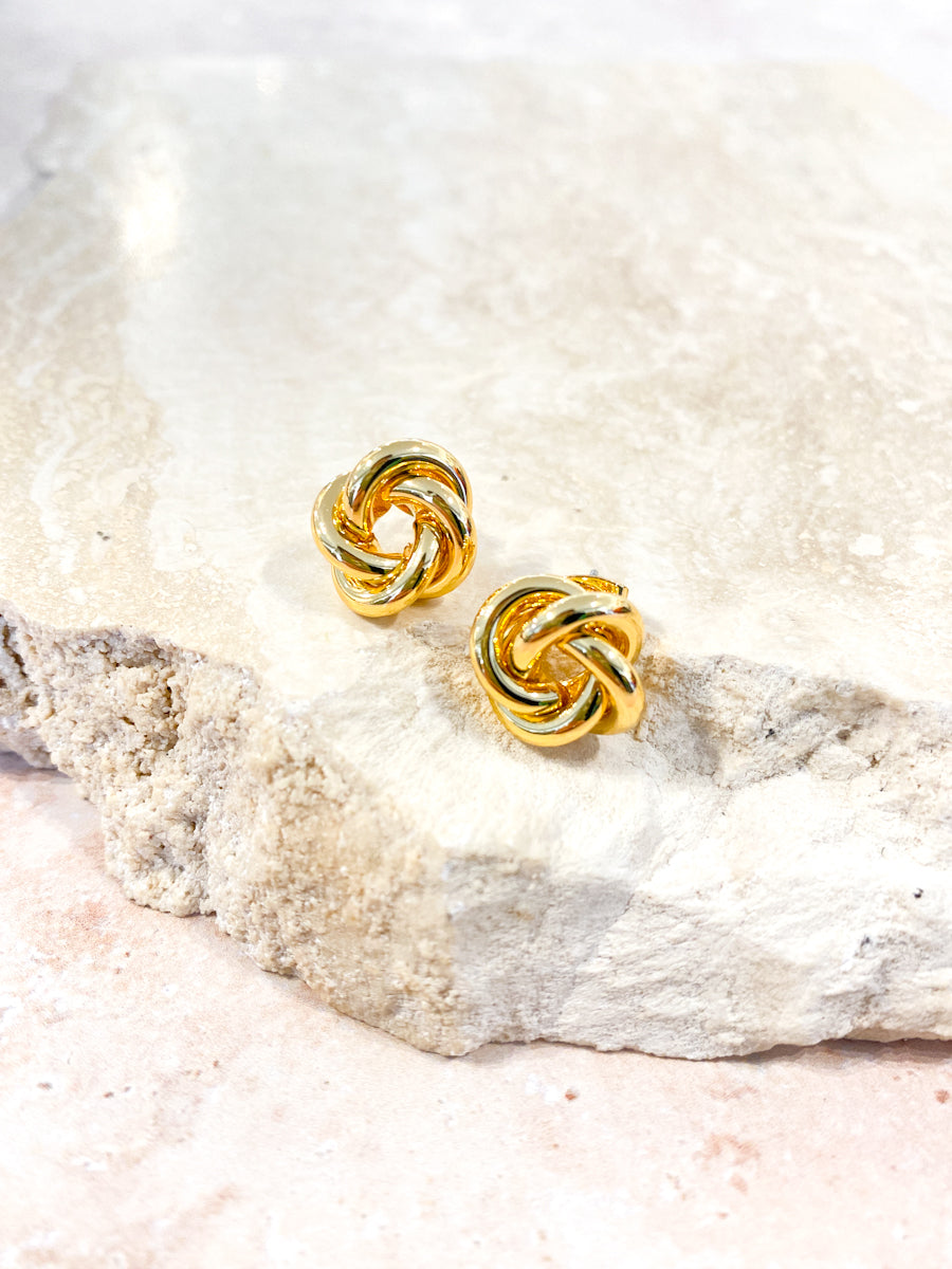 Petit Knotted 18K Gold Plated Earrings