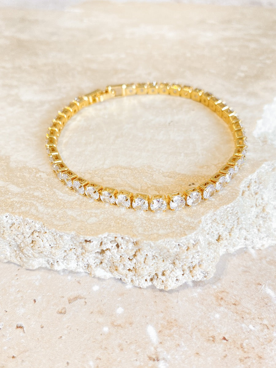Tennis Diamanté 18K Gold Plated Bracelet
