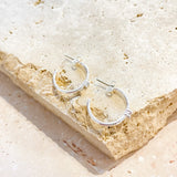 Minimal Diamanté Silver Plated Earrings