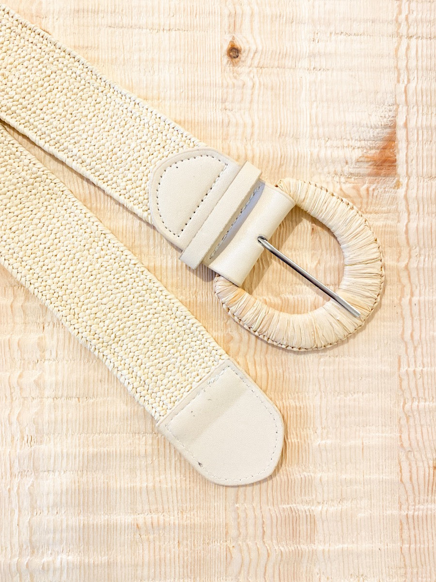 Astrid Straw Woven Stretchy Belt