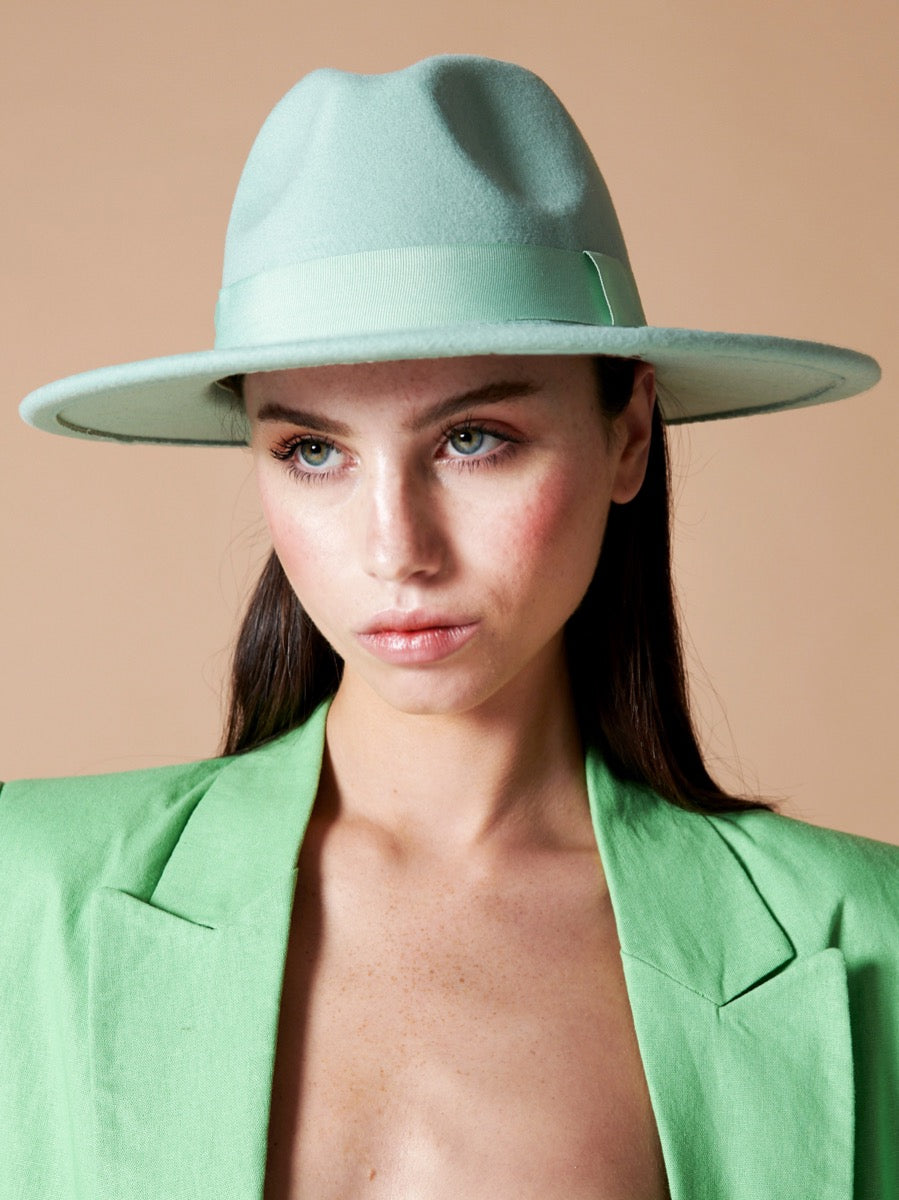 Womens green 2024 fedora hat