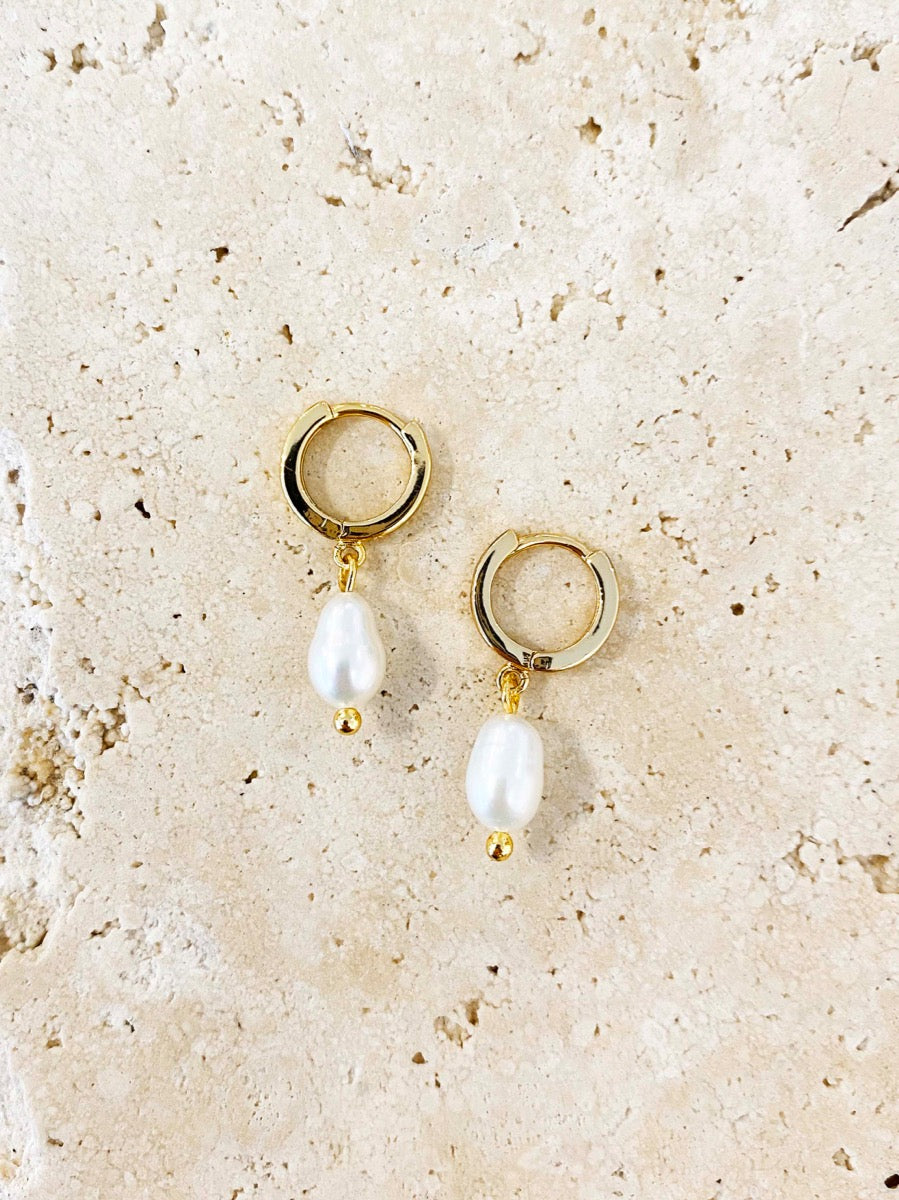 Daphne 18K Gold Plated Pearl Earrings