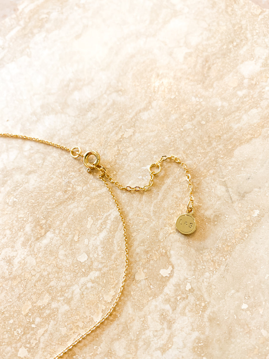 Theta 18K Gold Plated Charm Necklace