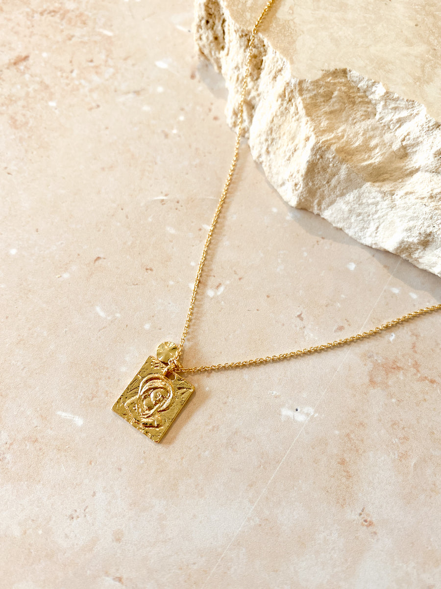 Theta 18K Gold Plated Charm Necklace