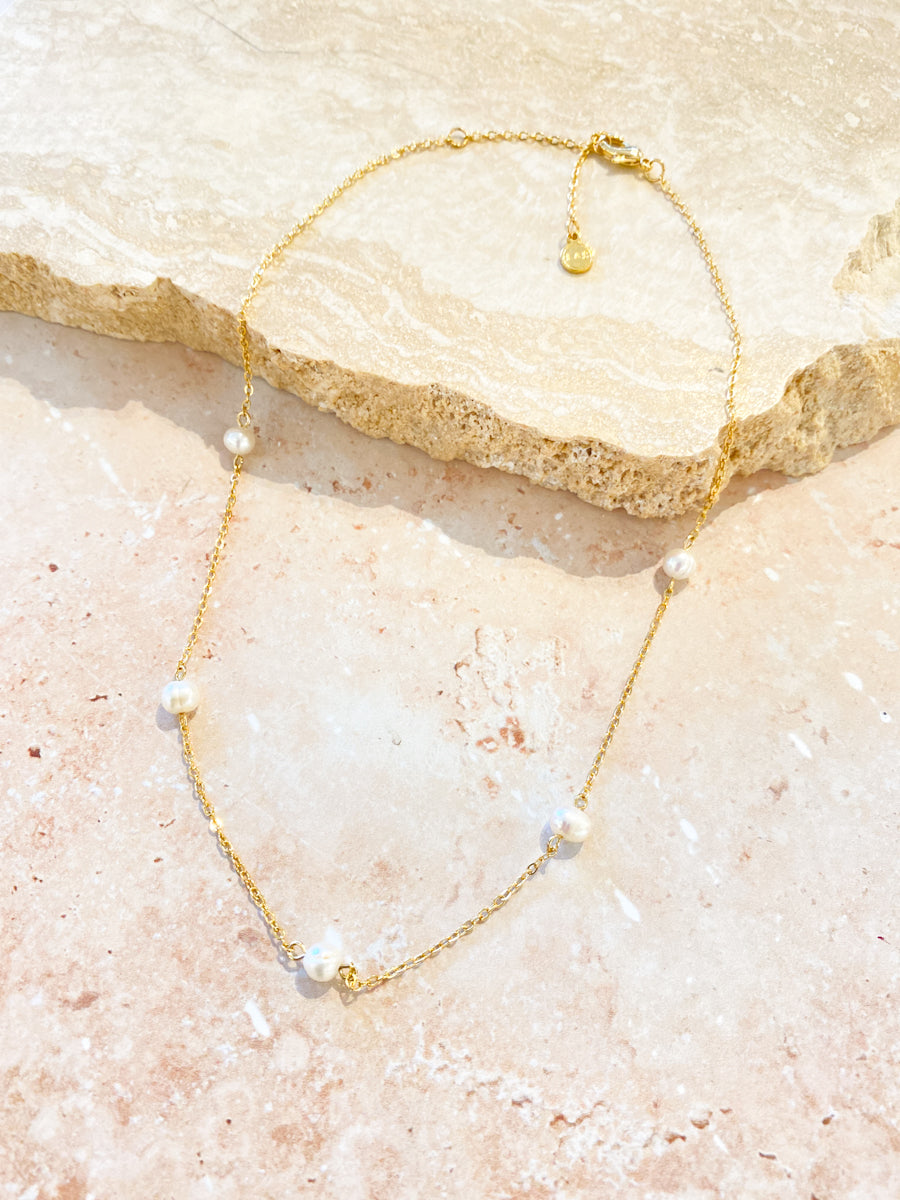 Ally Pearl 18K Gold Plated Necklace