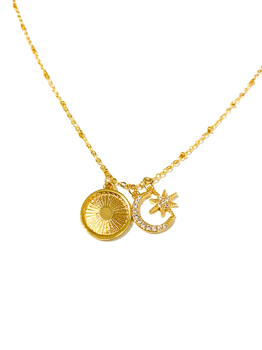 Gala 18K Gold Plated Charm Necklace